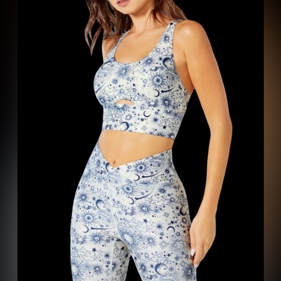 Wildfox | Wildfox athleisure Cosmic Blue Sports Bra and Leggings Set NWT S / XS - Picture 2 of 11